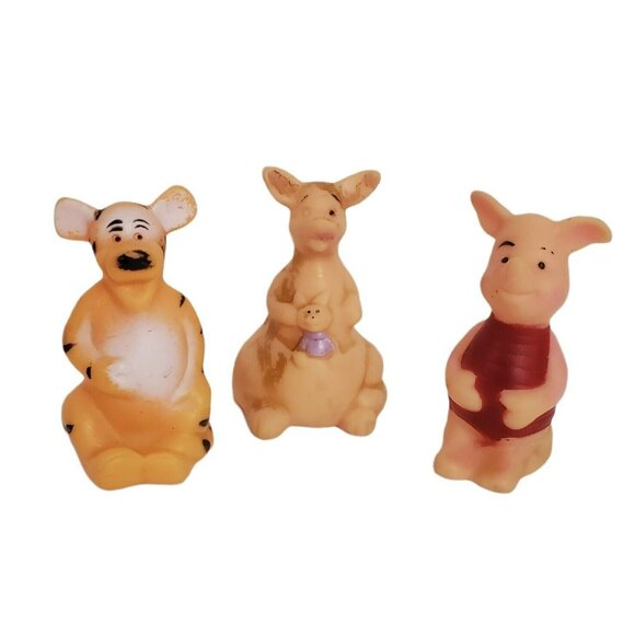 1960 Sears Disney Piglet Kanga Roo Tigger Squeak Squeeze Rubber Toys Taiwan VTG - Picture 1 of 11